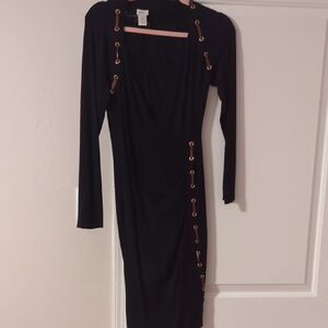 Cache Black Dress with Gold Details